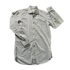 Hamilton Co. 1883 LS Button Up Shirt Jan 21 Gingham Plaid Navy Blue Medium Men